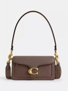 Coach Dark Stone Tabby 20 Shoulder Bag with Gold Hardware